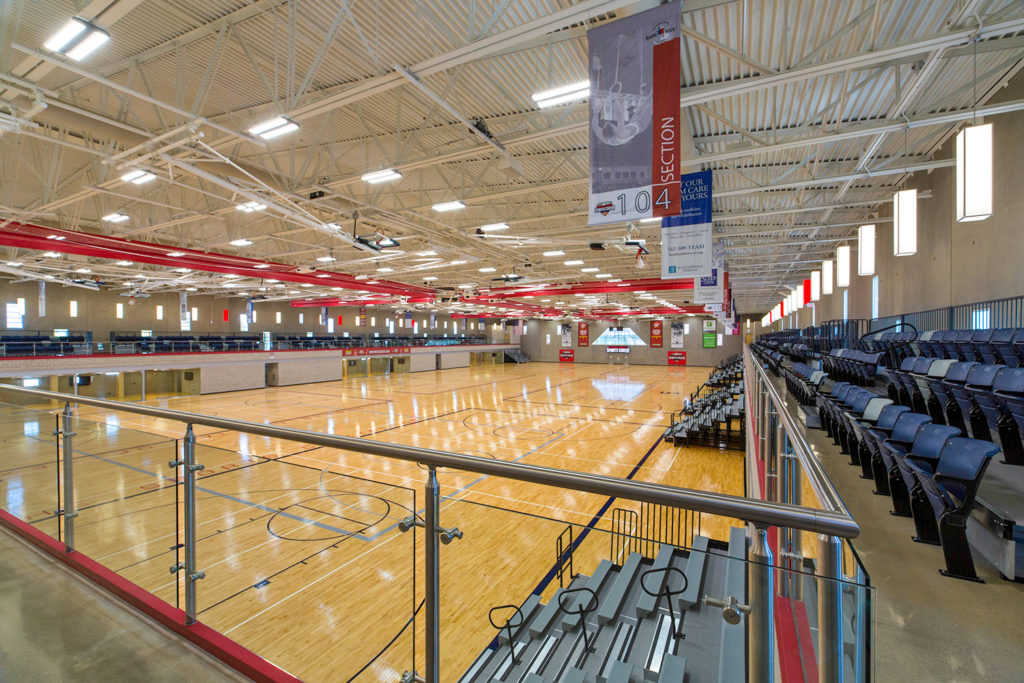 Indoor basketball gym hosting a Texas tournament